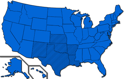 American Crane Service Area Map