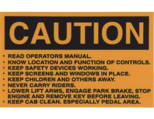 Crane safety sticker, read owners manual